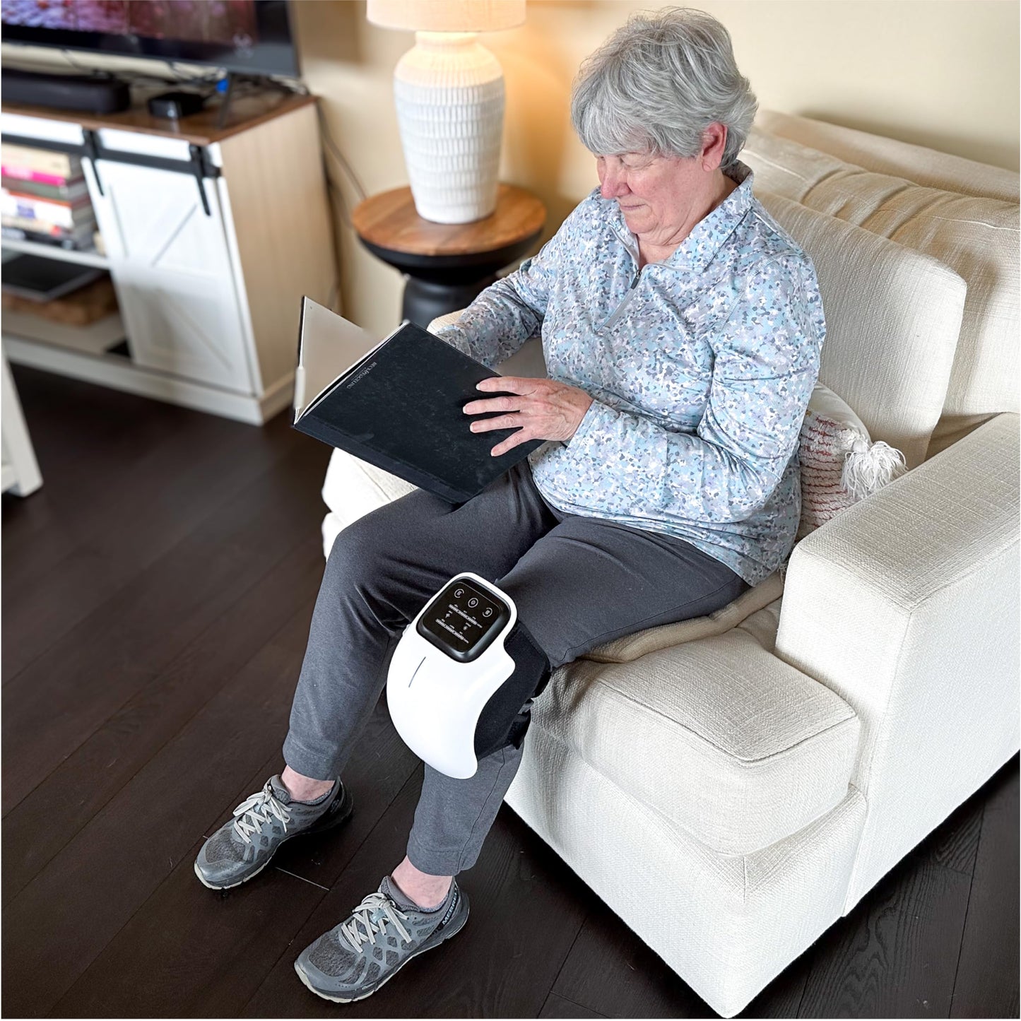 Nobol PhysioFlex ® Cordless Knee Massager for Adults – Portable Heated Knee Support with Adjustable Compression and Vibration Modes for Recovery and Circulation