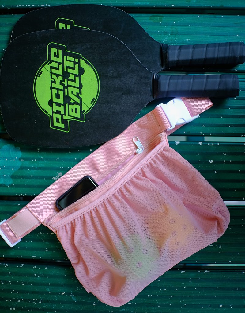 TOPJUM Tennis Ball Holder, Pickleball Ball Wasit Pouch for Women & Men, Holding 8 Tennis or Pickleball Balls, Tennis & Pickleball Accessory… (Pink)