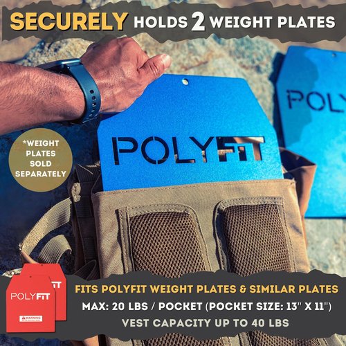 Polyfit (Fortify) Weighted Vest for Strength and Endurance Training, Fitness Workouts, Running, WODs - BLACK