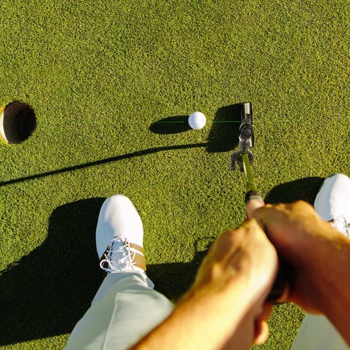 FINGER TEN Golf Laser Training Aid Target Alignment Tool for Indoor & Outdoor, Green Line Clear Visibility Putting Path Device with Two Models, Lightweight Swing Plane Corrector for Men Women (Black)