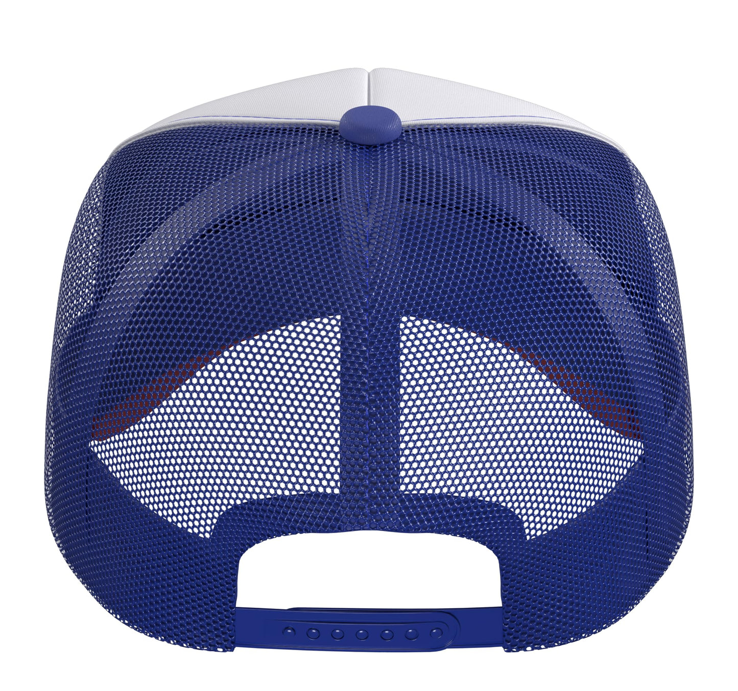 Stranger Things S5 V1 Cult Classics Character Trucker Hat with Adjustable Mesh Back, Red/White/Royal Blue