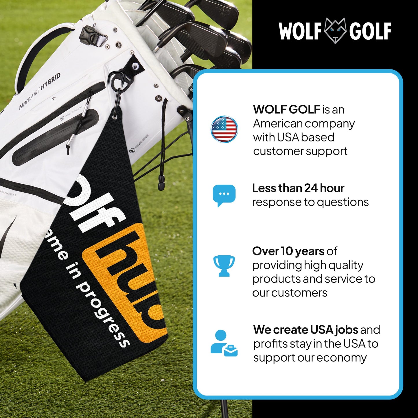 Golfhub Golf Towel - Golf Accessories for Men - Golf Gifts for Men - Printed Funny Golf Towel