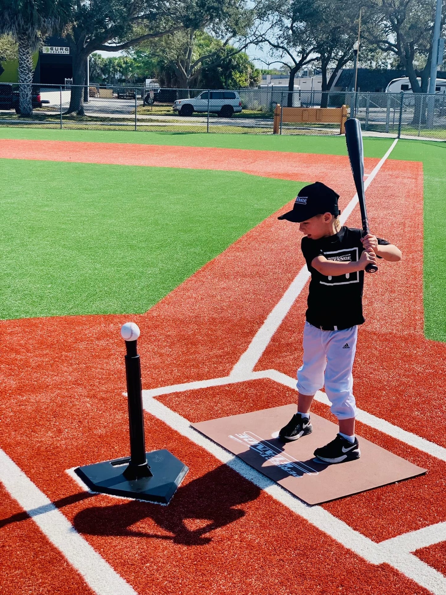 Davison Baseball Softball T-Ball Batter Stance Training Mat, White, 1