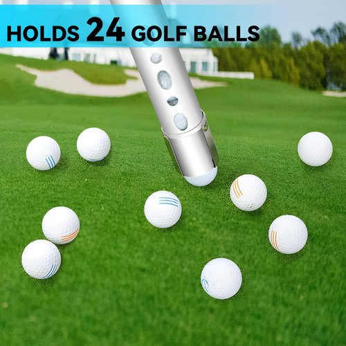 BQKOZFIN Golf Ball Retriever,Aluminium Golf Ball Picker Tube Detachable Shagger Tube Collector,40.5 Inch