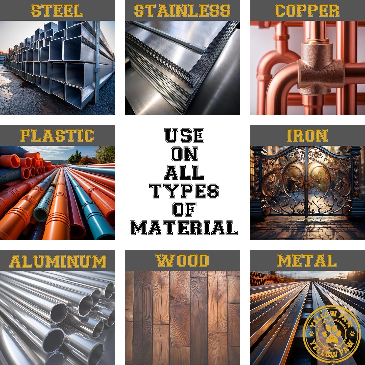 Yellow Paw 1/2 Inch Drill Bit for Metal - Industrial Grade M35 Cobalt with TiAIN Coating - 1/2" Diameter & 6" Length - 4" Working Length - 135 Degree Split Point