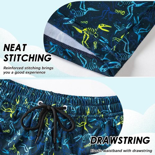 FT FENTENG Boys Swim Trunks - Quick-Dry 2-in-1 Stretch Swim Shorts with Compression Liner | Sizes 4-17 Y