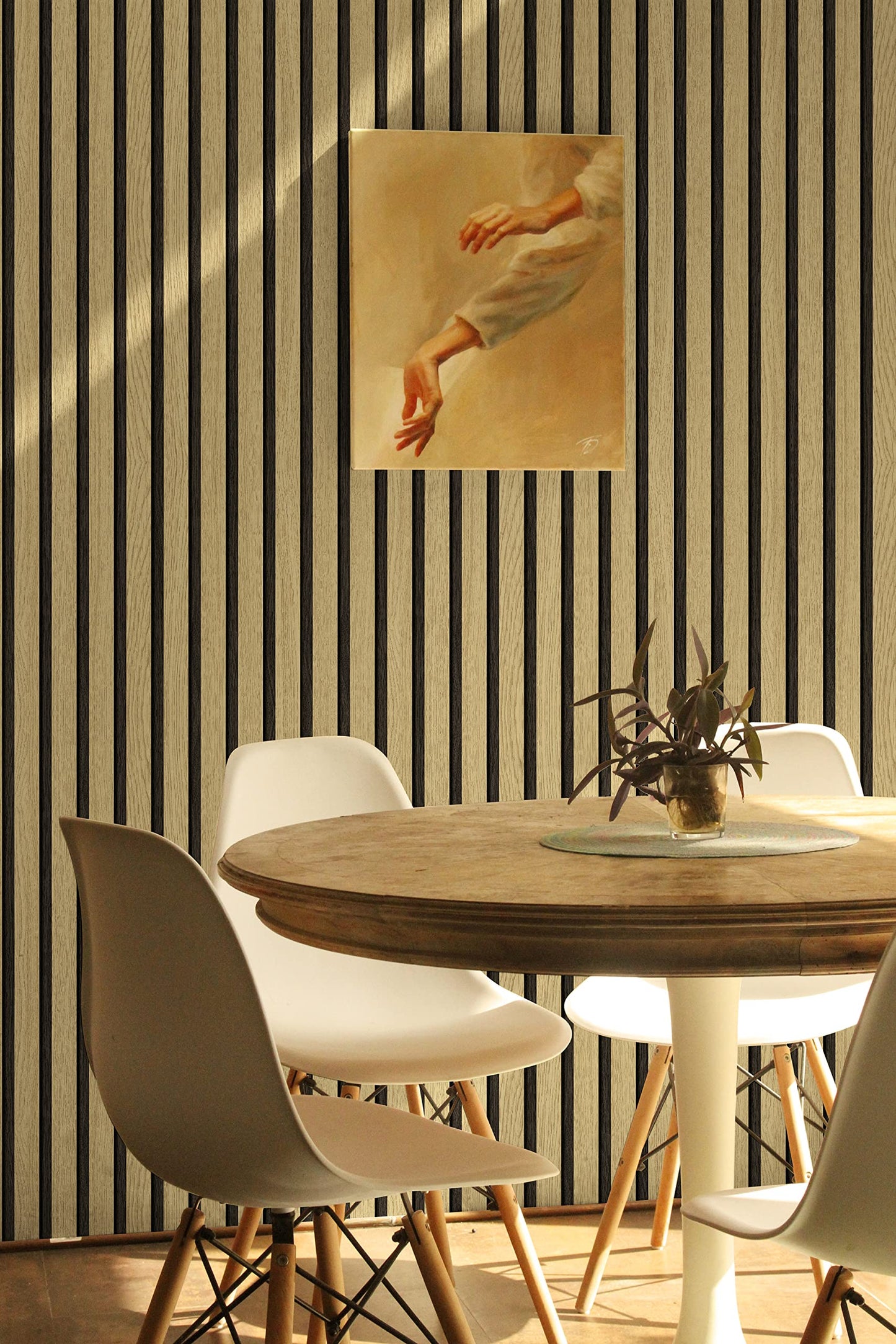 myforHD Wallpaper Peel and Stick Wood Grating Stripe Self-Adhesive Wallpaper Faux Wood Contact Paper Wood Slats Self Adhesive Wall Paper PVC Vinyl Film Removable Waterproof (Wood A, 17.3" x 118")