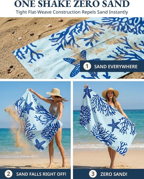 LANE LINEN Oversized Beach Towels - Quick Dry Lightweight Pool Towels, 39"x71", Coral - 6 Pack