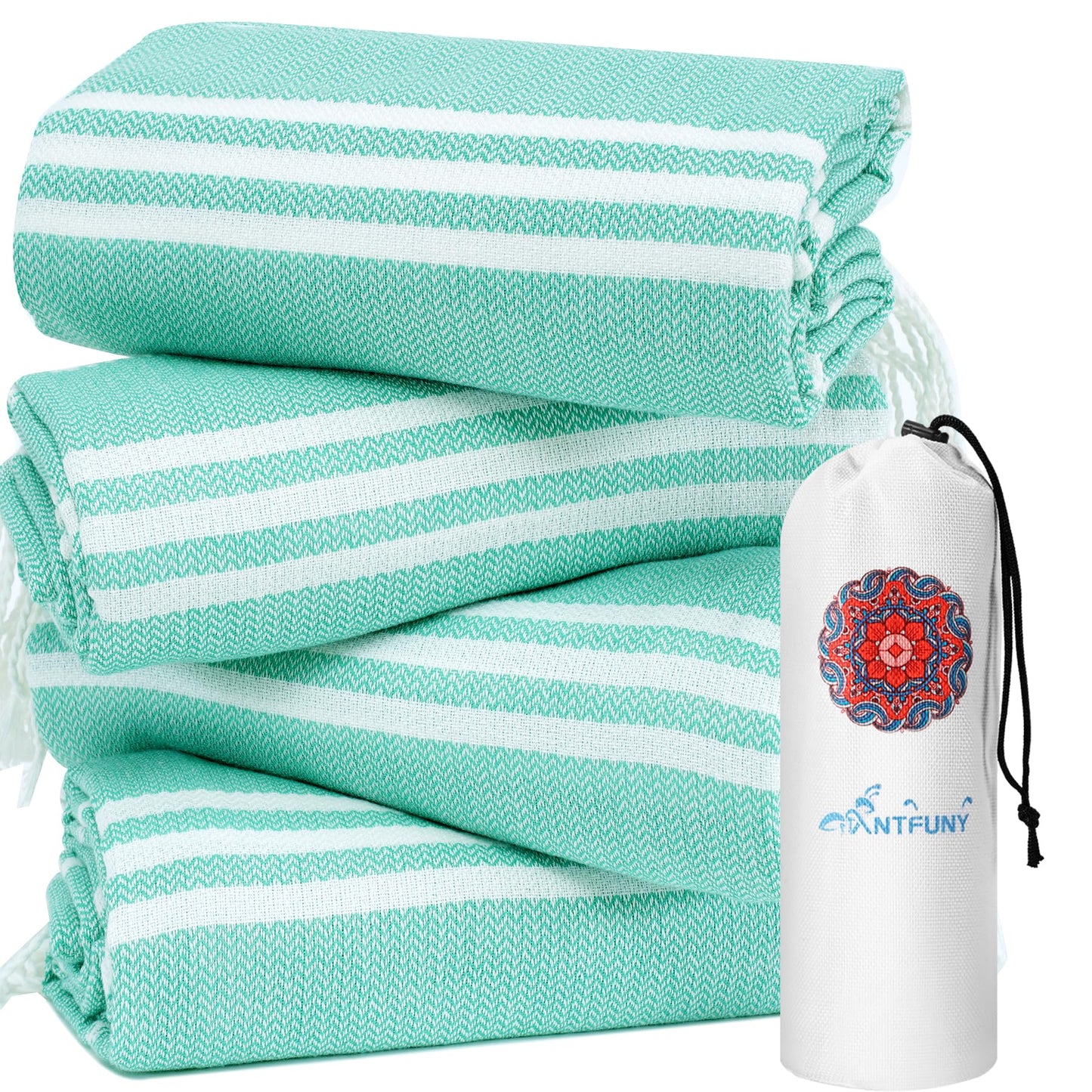4 Pack Turkish Beach Towels Quick Dry Sand Free Oversized Bath Pool Swim Towel Extra Large XL Blanket Adult Travel Cruise Accessories Must Haves Clearance Stuff Necessities Vacation Essentials