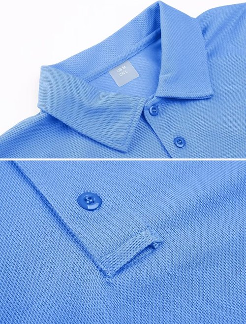 MAGCOMSEN Men's Quick-Dry Polo Shirt - Performance Tactical Short Sleeve Golf Jersey