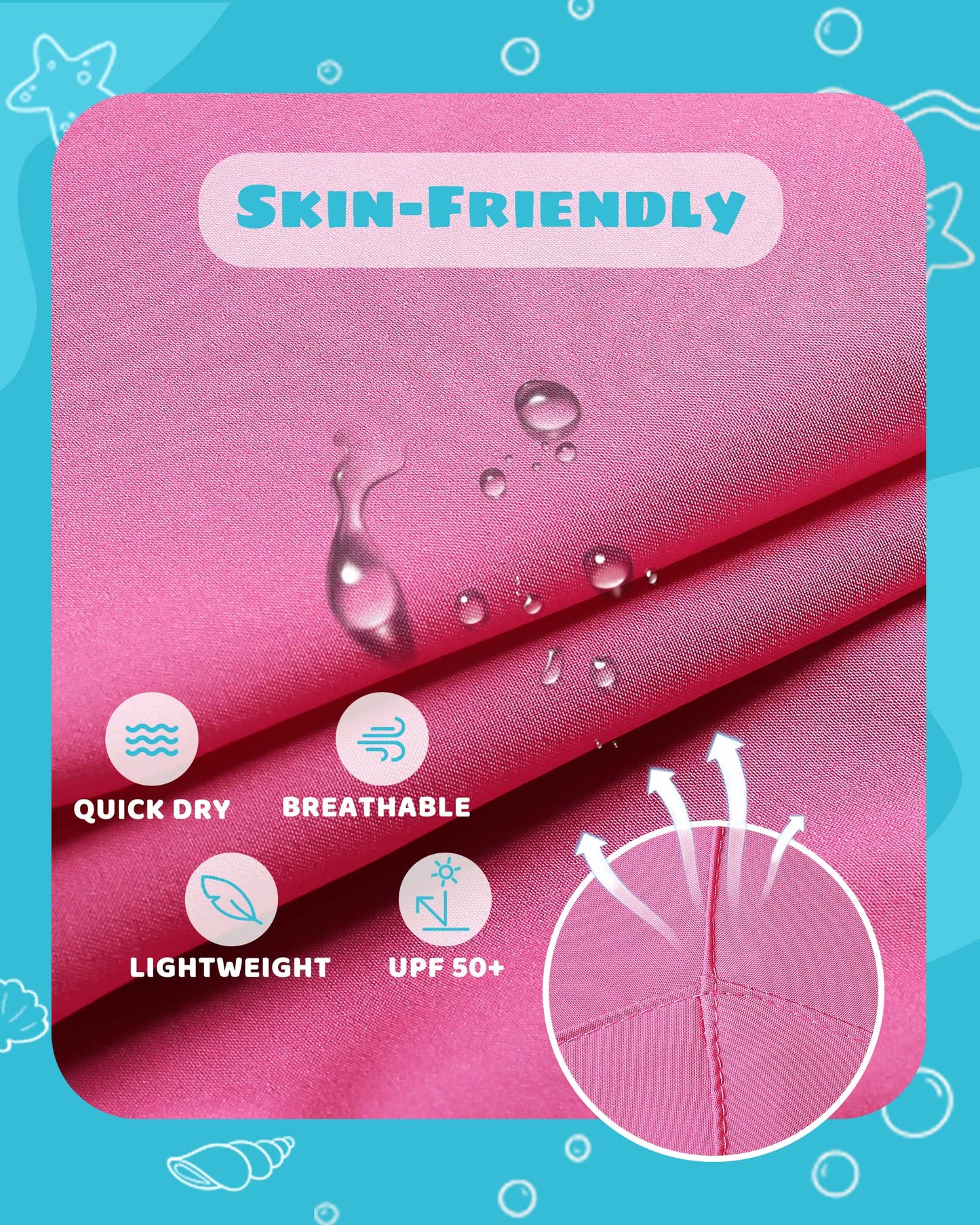 maamgic Boys Swim Trunks with Compression Liner Toddler Stretch Swim Shorts Quick Dry Swimming Trunks Boxer Brief 2 in 1 Beach Shorts Pink Lake Blue 8