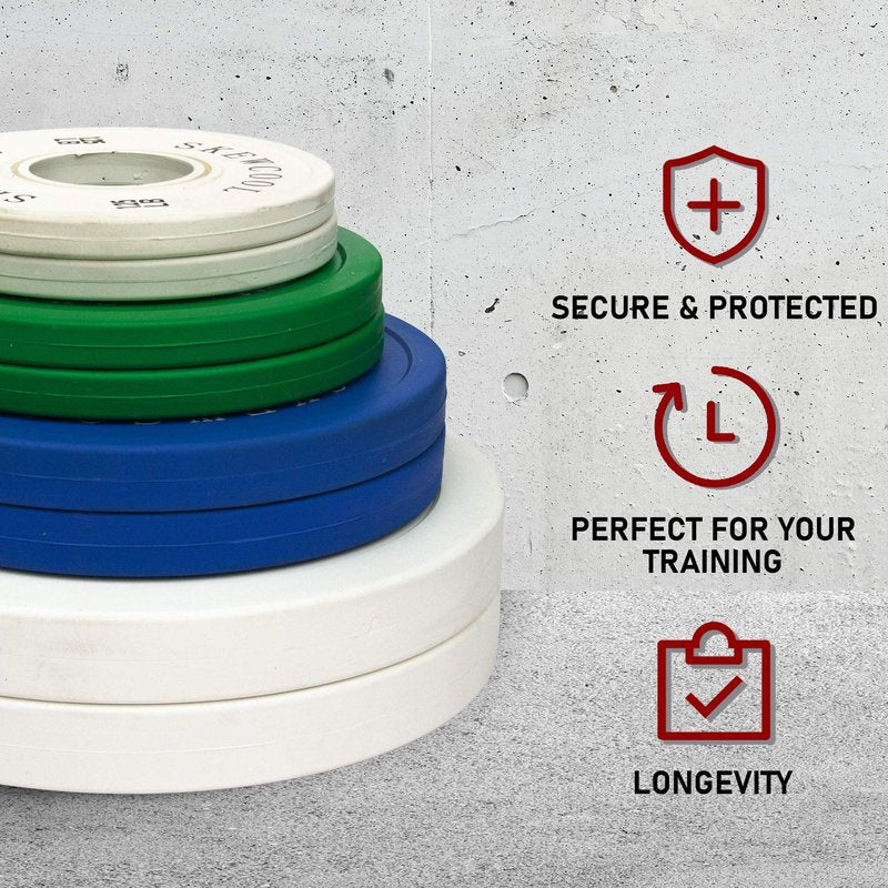 SKEWCOOL Olympic Fractional Plates 1.25LB 2.5LB 5LB Set Rubber Coated Fractional Change Plates 2-inch Color Weight Plates for Strength Training Weight Loss Sold in Pairs