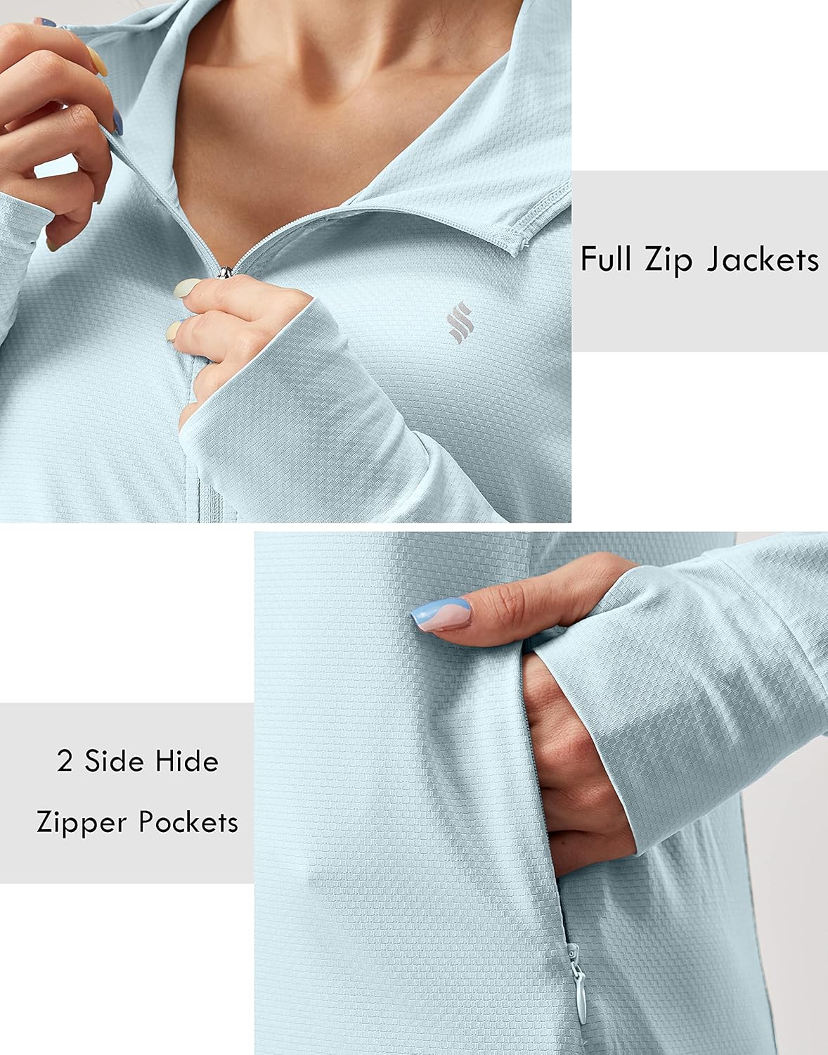 Soothfeel Women's Lightweight UPF 50+ Sun Protection Hoodie Jacket - Long Sleeve with Pocket for Outdoor Activities