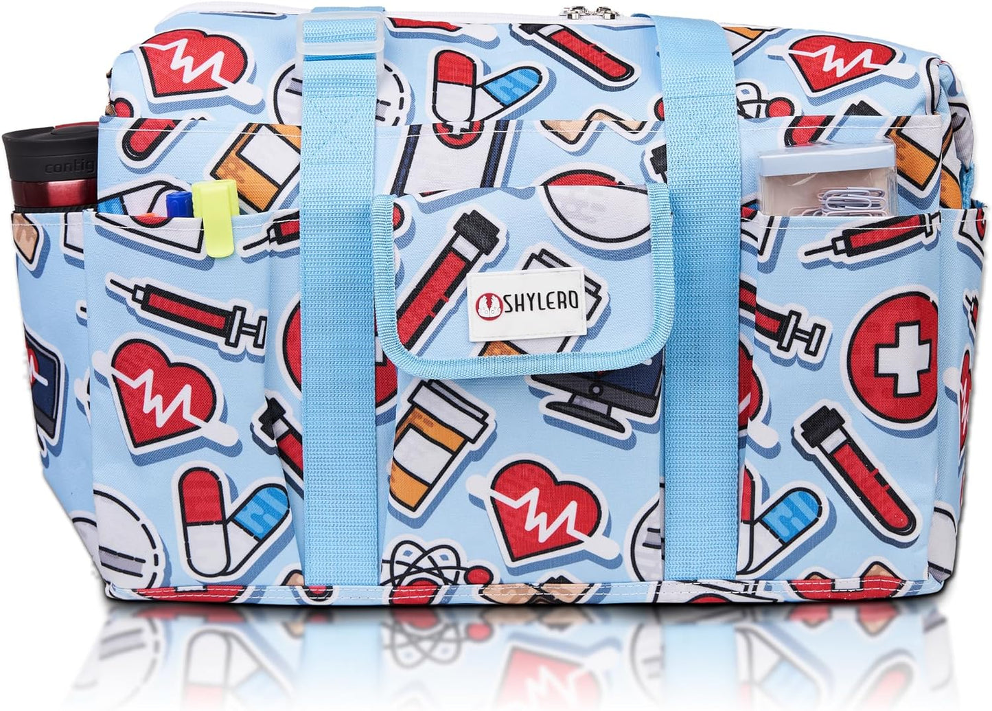 Skiennix Nurse Bag & Utility Tote - Waterproof Design with Top YKK® Zip | 18" x 14" x 7" (46x18x36cm)