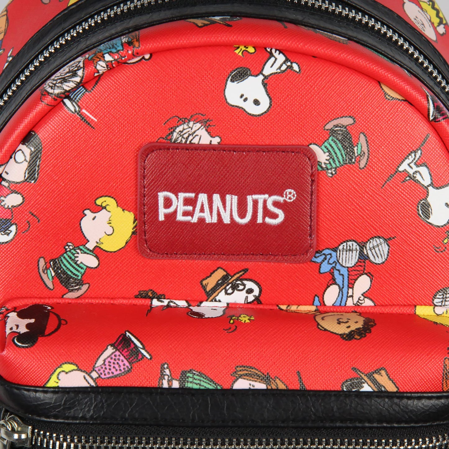 INTIMO Peanuts Snoopy Charlie Brown Linus Lucy Sally Marcie Toss Print Mini Backpack 10"
