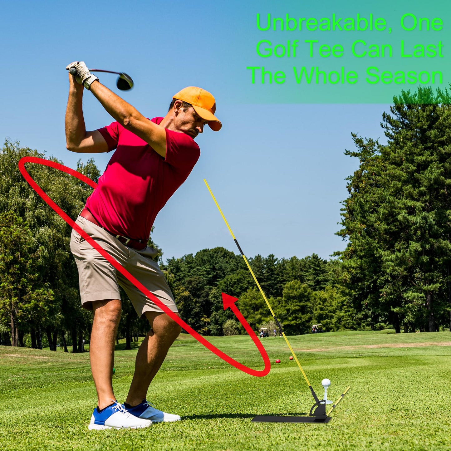 Asyxstar Adjustable Golf Tees - Golf Accessories for Men, Adjustable Golf tee Heights Range from 2.1" to 2.9" - No Need to Repeatedly Pick Up