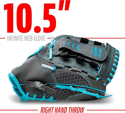 Franklin Sports Youth Teeball Gloves - Shok Sorb Baseball Mitt for Boys & Girls - 10.5 Inch Size