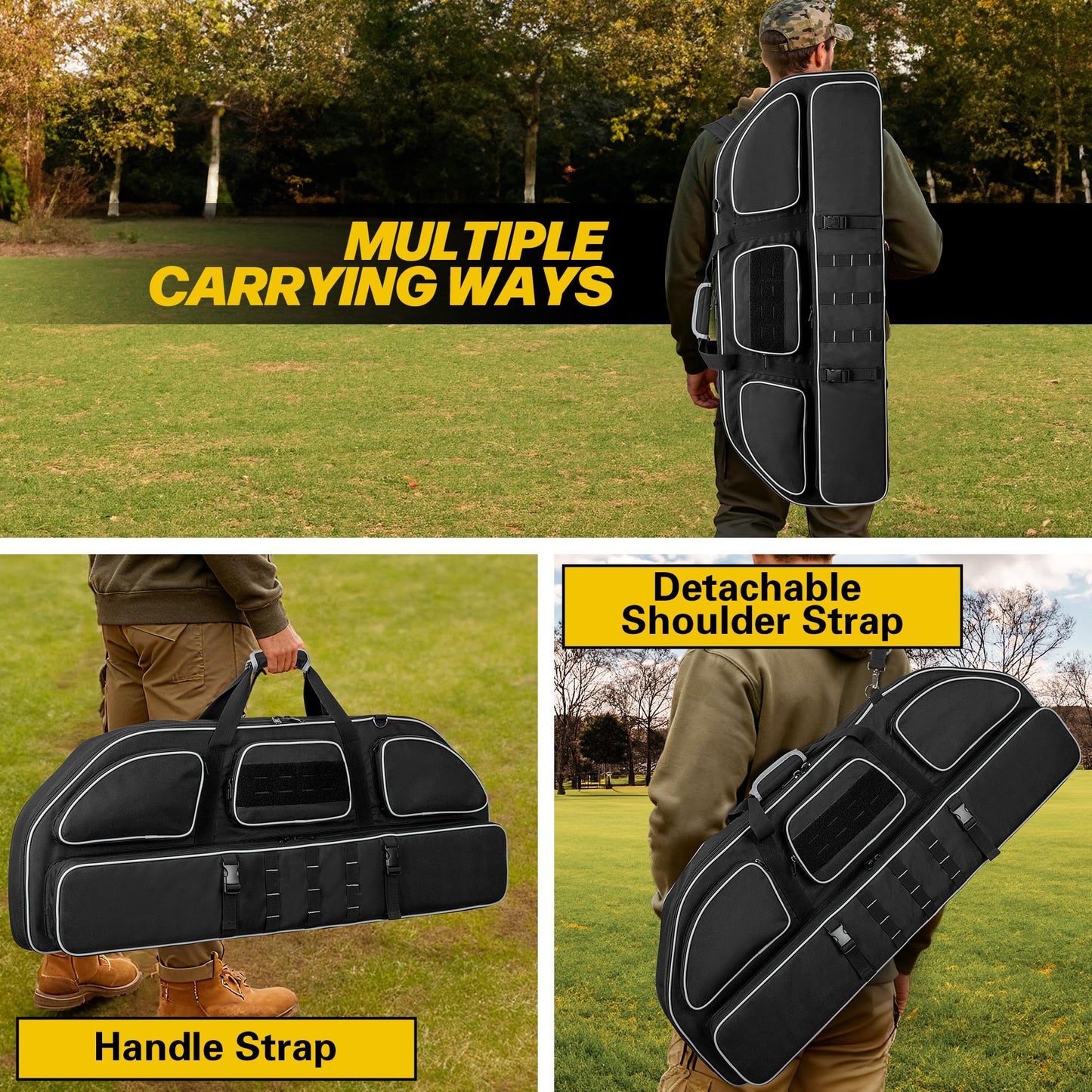 Smasrob Soft Bow Case, Compound Bow Bag with Arrow Pocket, Black