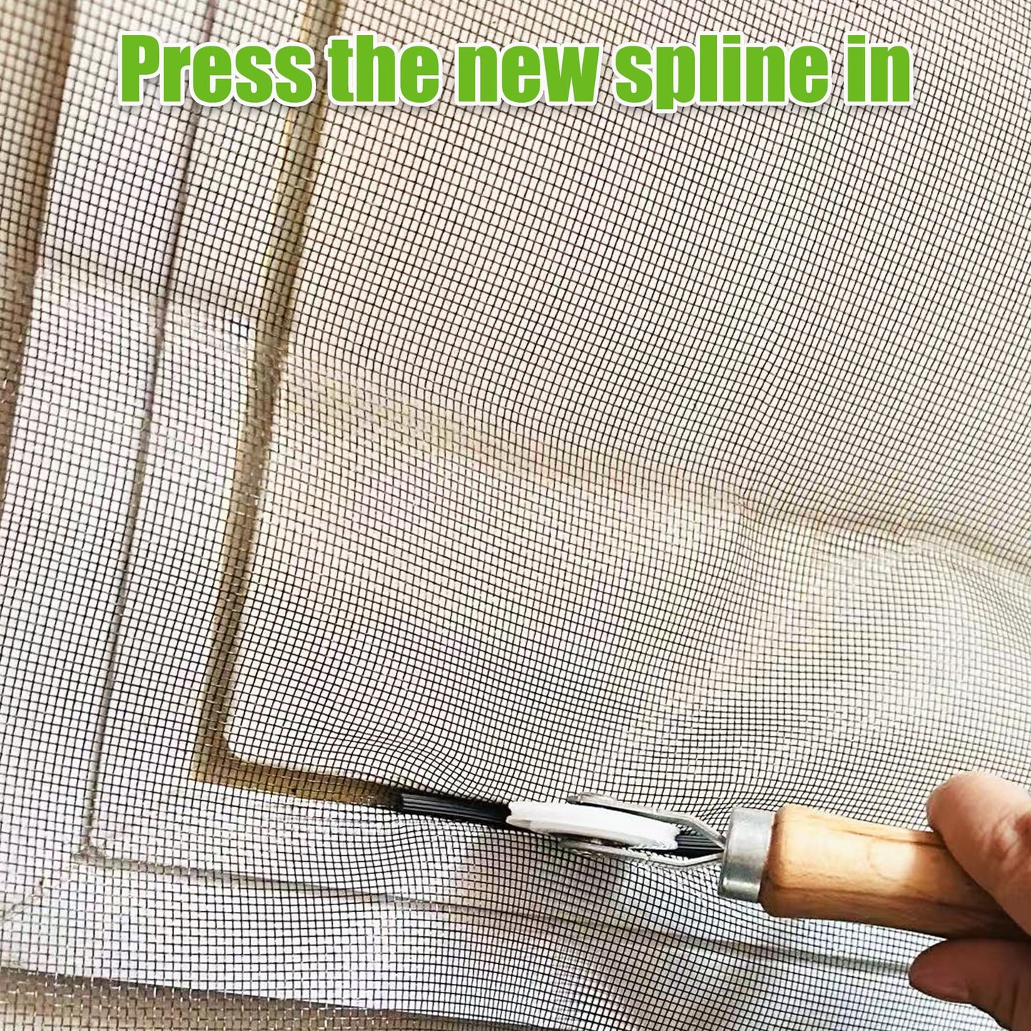 Moyios Window Screen Spline 0.137in*100ft Window Screen Repair Tool, Window Screen Retainer Spline, Black, Round