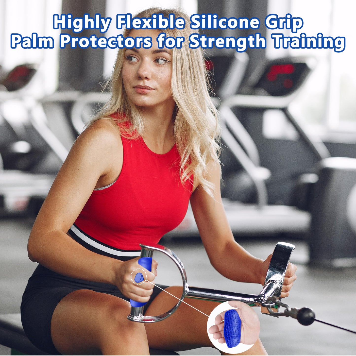 Epritliber Silicone Gym Grips for Weight Lifting,Workout Gloves for Men Alternative,Anti Slip Gym Workout Grip for Women,Rubber Gym Hand Grips-Weightlifting Grips Pad for Ryptfit,Training