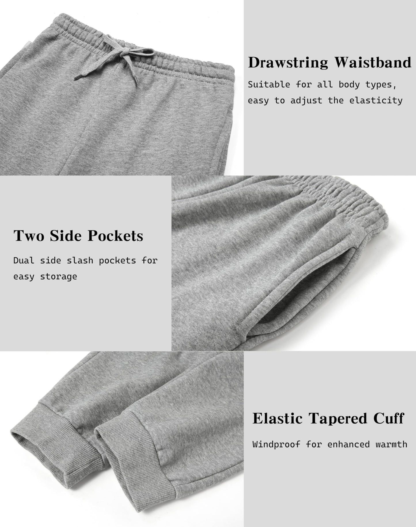 Rolimaka 4 Pcs Boys Sweatpants Soft Fleece Lined Youth Basic Athletic Jogger Pants with Pockets Trousers for Boys SetC L