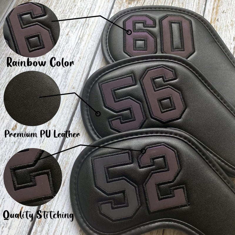 1Pc Magnetic Golf Iron Wedge Head Cover Or Set Golf 52 56 60 Wedge Covers - Synthetic Leather Golf Club Covers Wedge with Large Number (3pcs (52 56 60)) (3pcs (52 56 60))