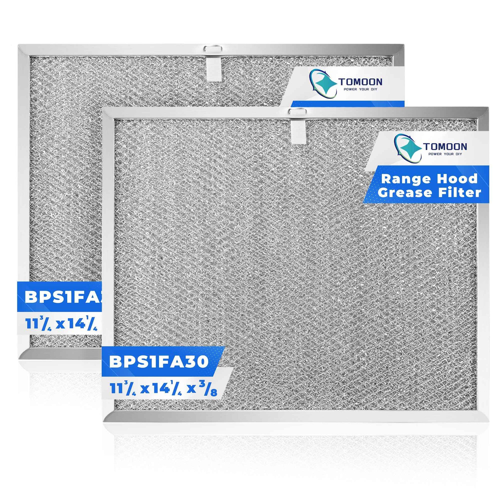 2 Pack Allure Range Hood Filter BPS1FA30 11-3/4" x 14-1/4" x 3/8" - Exact Fit Bro.an QS1 30" Nu.tone WS1 QS2 Range Hood, Replaces 99010299 BPS2FA30 99010305 S99010305 AP3378953 by TOMOON