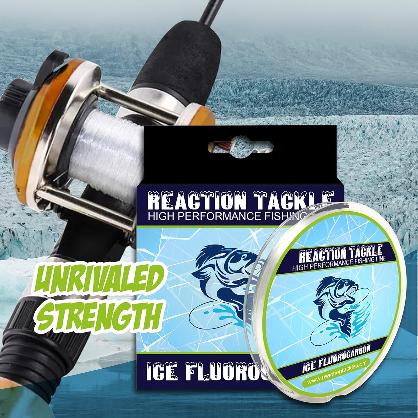 Reaction Tackle Fluorocarbon Fishing Line - High Strength, Abrasion-Resistant, Fast-Sinking, 200 Yards