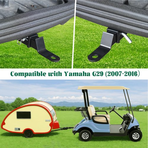 10L0L Golf Cart Rear Chassis Trailer Hitch and Receiver for Yamaha G29 Drive (2007-2016) G&E Golf Cart Model