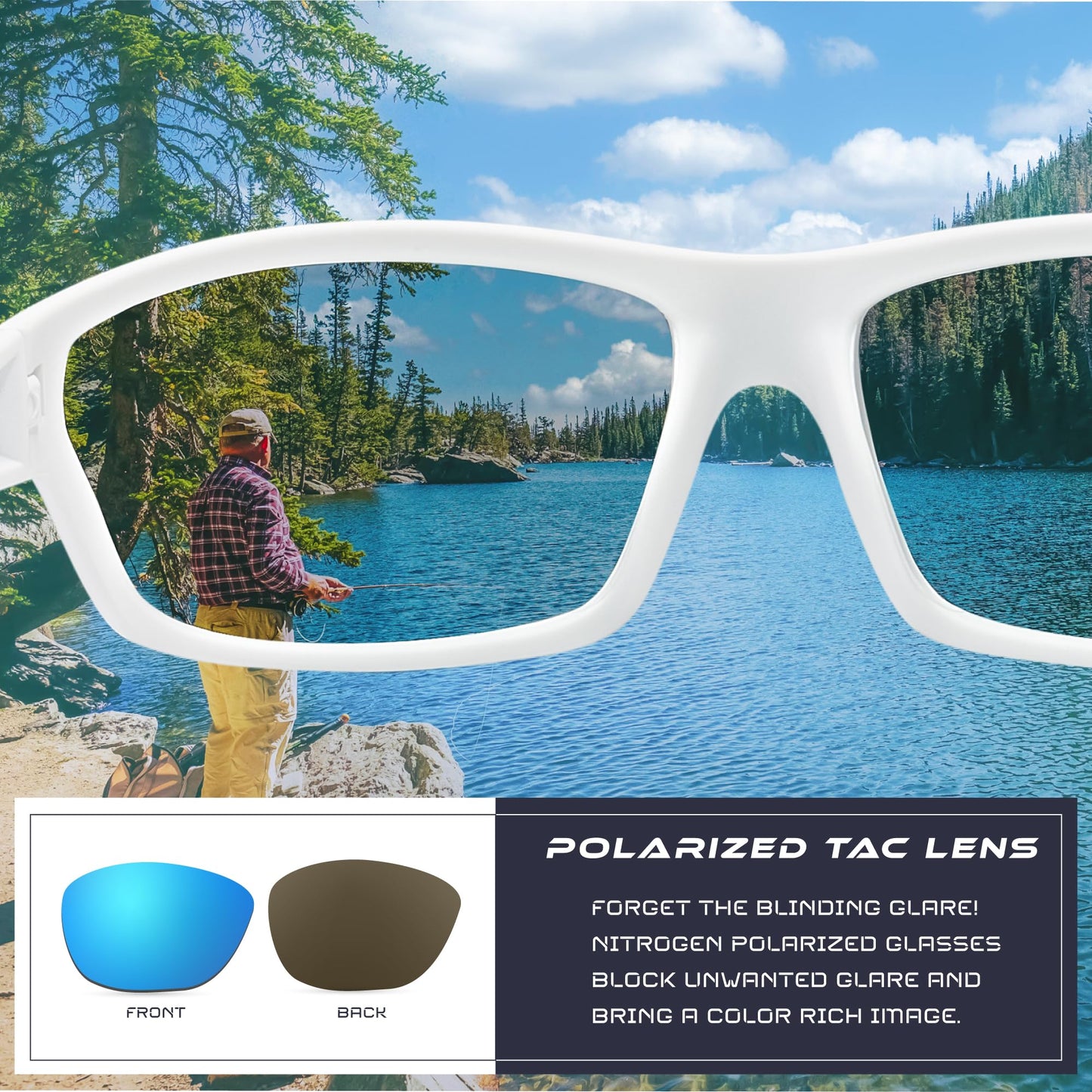 Nitrogen Polarized Wrap Around Sport Sunglasses for Men Women UV400 Driving Fishing Running Sun Glasses