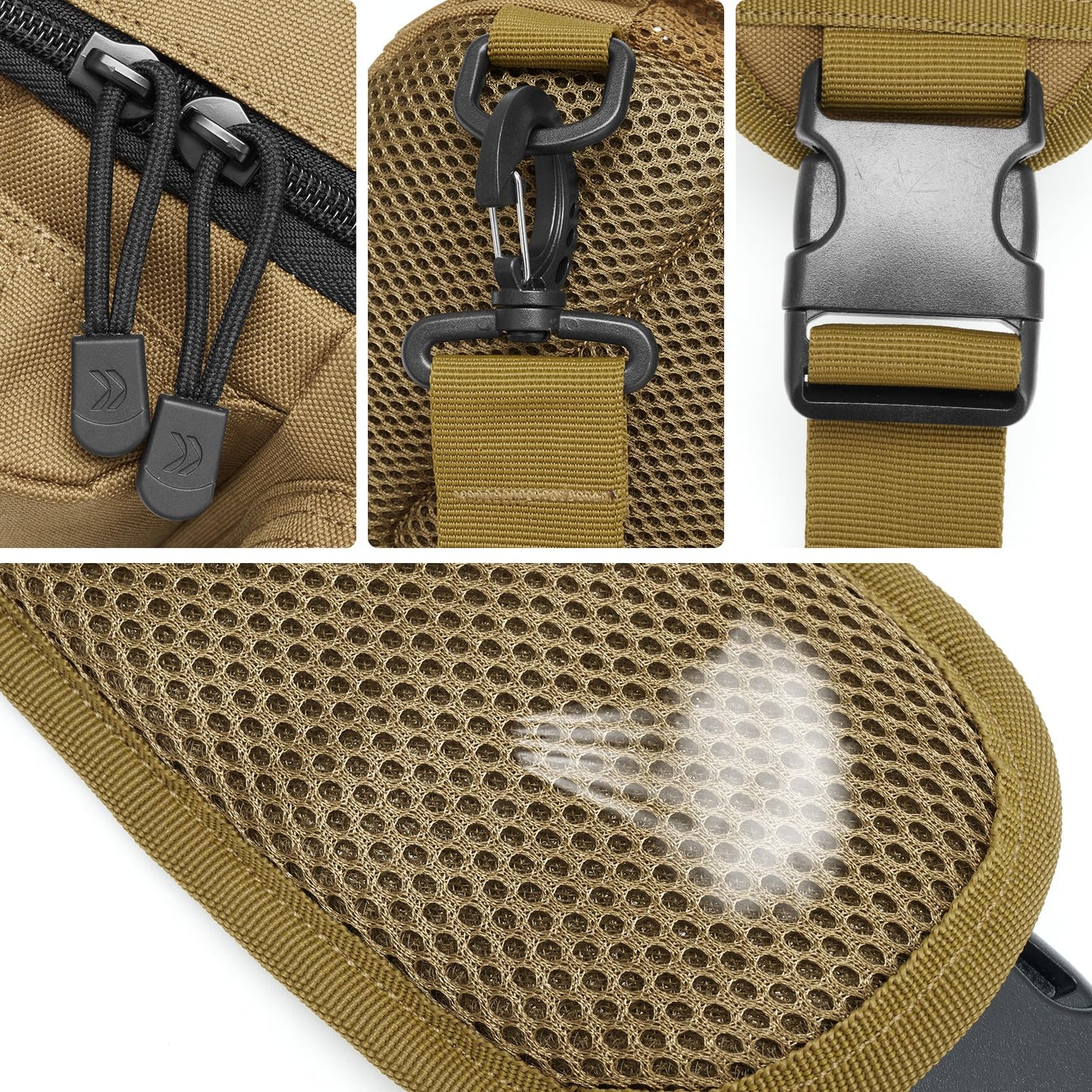 G4Free Tactical Sling Bag for Men Women, EDC Concealed Carry Bag (Khaki)