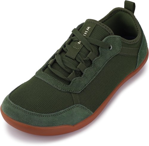 WHITIN Mens Wide Width Toe Box Barefoot Shoes Zero Drop Sole Sneaker Minimalist Knit Size 11 Knit Minimus Training Weightlifting Walking Green 45