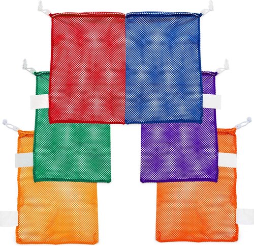 Champion Sports Mesh Equipment Bag - Heavy-Duty Nylon Drawstring Storage Sack for Balls, Swim Gear & Laundry, Multiple Sizes Available