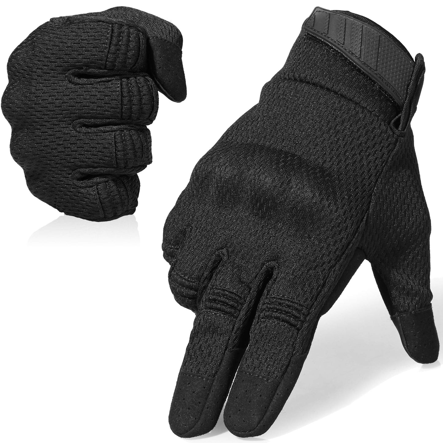 WTACTFUL Touch Screen Summer Breathable Tactical Gloves for Men Airsoft Paintball Hunting Outdoor Full Finger Gloves Black XL