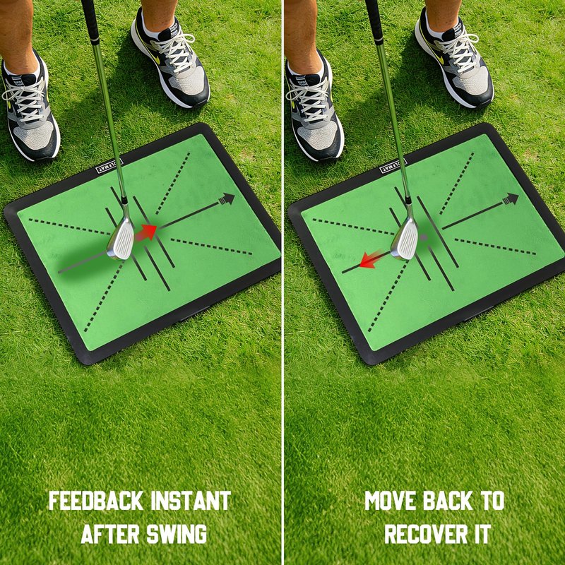 Golf Hitting Mat Training System, 3-in-1 Training Mats for Swing Path Feedback, Fairway, Rough Mats with No-Slip Heavy-Duty Rubber Base, 16"x12" Golf Practice Mat for Golfers, Beginners & Pros