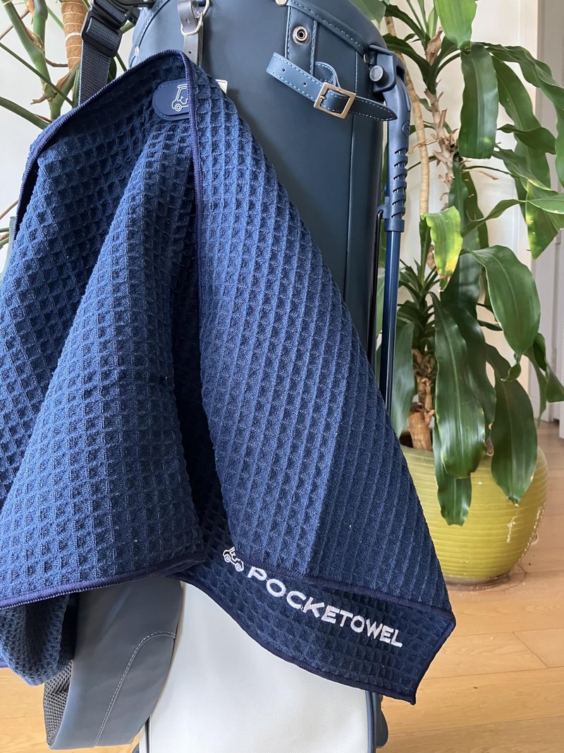 Pocketowel Magnetic Kitchen Towel Large 31"x 16.3" | Premium Microfiber Waffle 500gsm | Strong Magnet | Wipe Pocket for Mitten Storage | Golf Themed