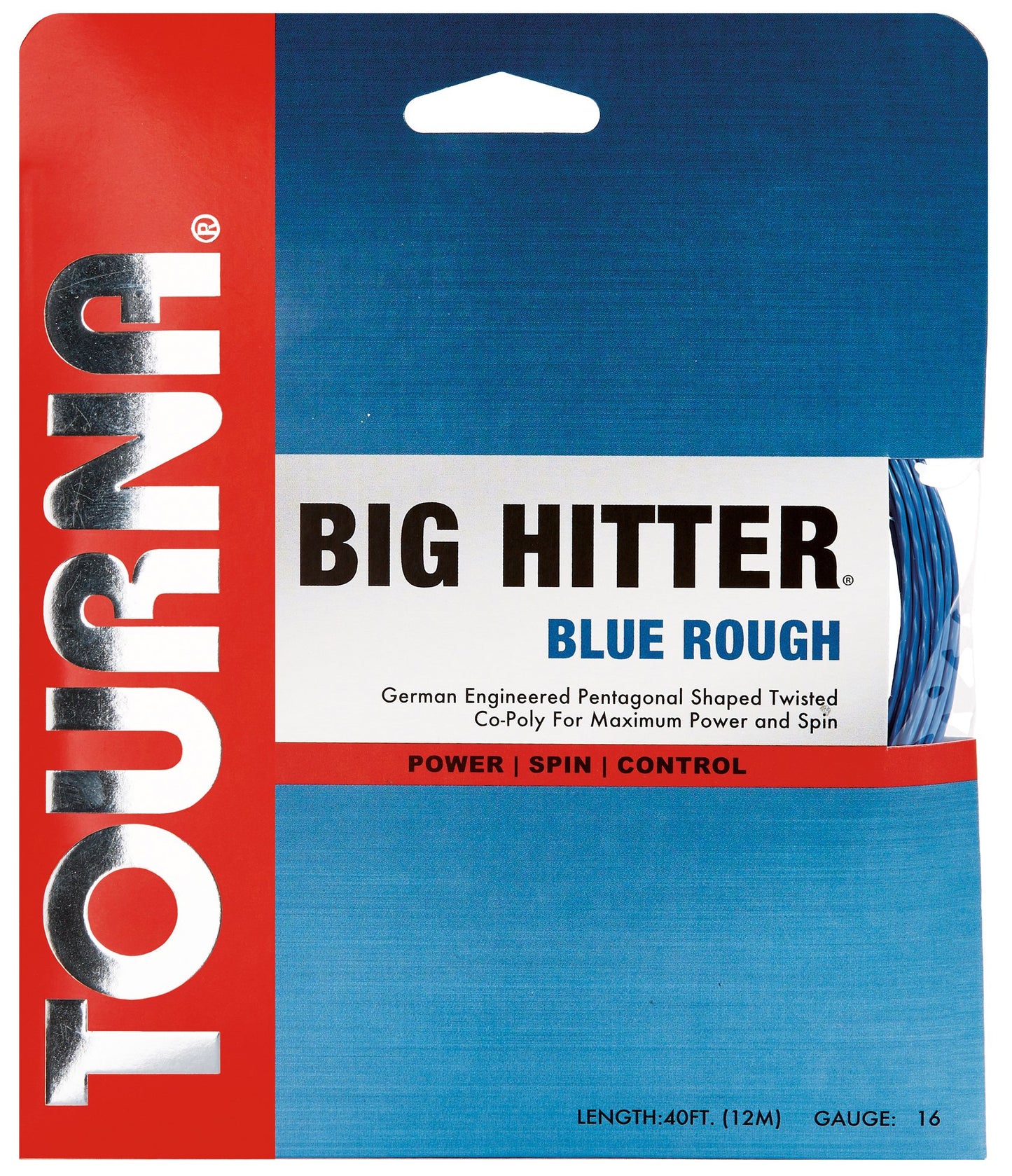 Tourna Big Hitter Blue Rough 16g Set Maximum Spin Polyester Tennis String