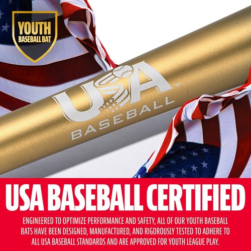 Franklin Sports Youth Baseball Bat - Heist Big Barrel Metal Bat for Ages 8-12 | 26" to 30" -9/-10 USA Baseball