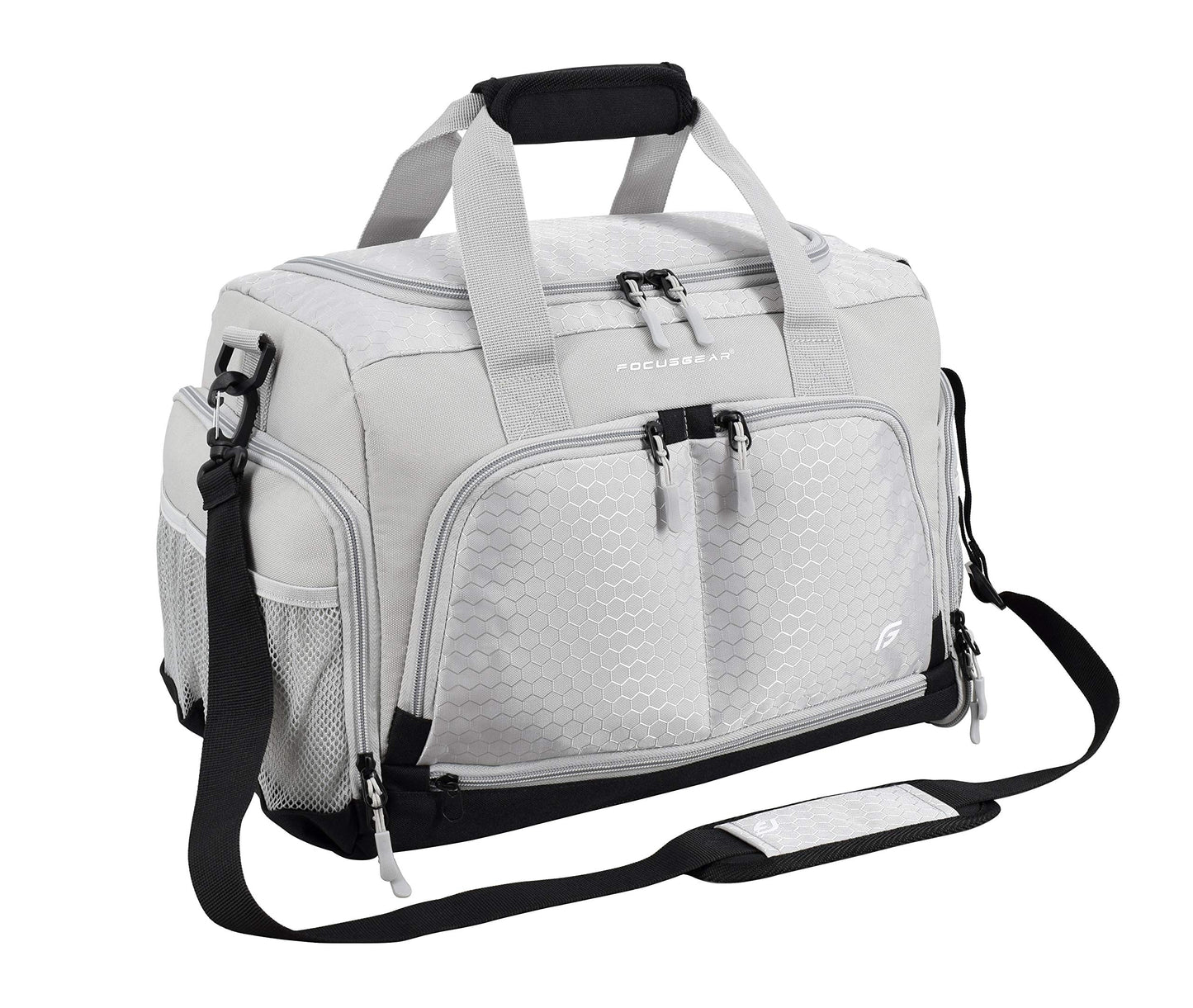 Ultimate Gym Bag 2.0: The Durable Crowdsource Designed Duffel Bag with 10 Optimal Compartments Including Water Resistant Pouch, Silver, Medium (20")