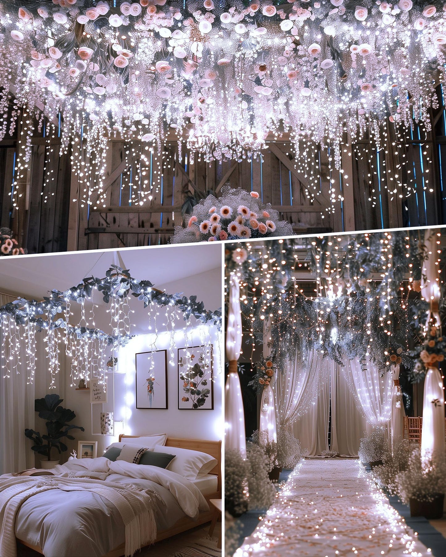 Minetom Icicle Lights for Outside, 100Ft 832 LED White Christmas Lights with 156 Drops,Outdoor Icicle Christmas Light with Remote and Timer for House Roof, Pure White