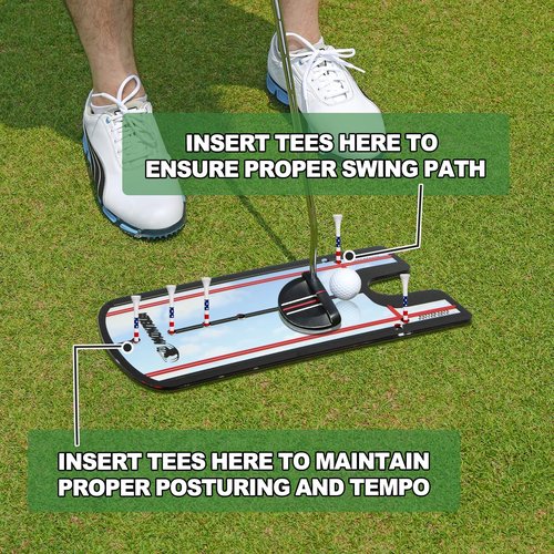Montela Golf Putting Mirror, Putting Mirror Training Aid for Golf, Portable Training Aid, Golf Putting Alignment Mirror Practice Putting Trainer for Beginner Golfing Equipment and Accessories