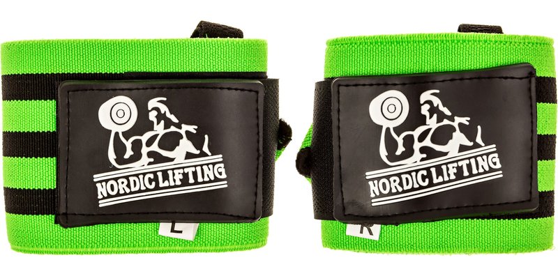 Wrist Wraps Super Heavy Duty (1 Pair/2 Wraps) 24" Support for Weight Lifting | Powerlifting | Gym | Cross Training - Weightlifting Thumb Loop - Men & Women - by Nordic Lifting -(Green)-1 Year Warranty