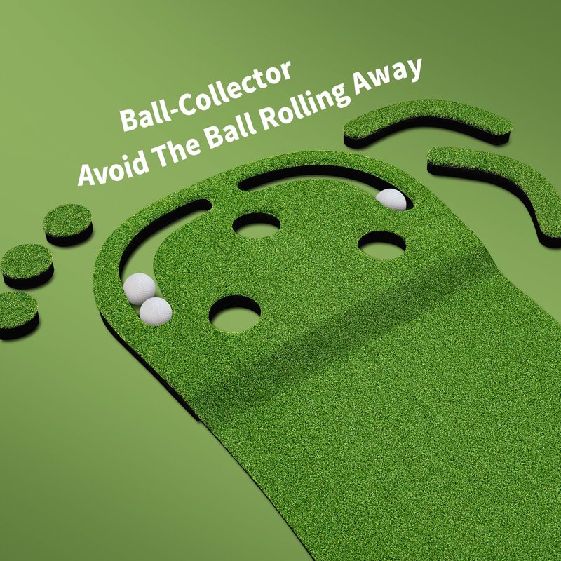 Wekin Indoor Putting Green,2x8ft Artificial Turf Putting Green with Adjustable Putter, 2 Balls, Perfect Golf Putting Game Mat for Home,Party,Office