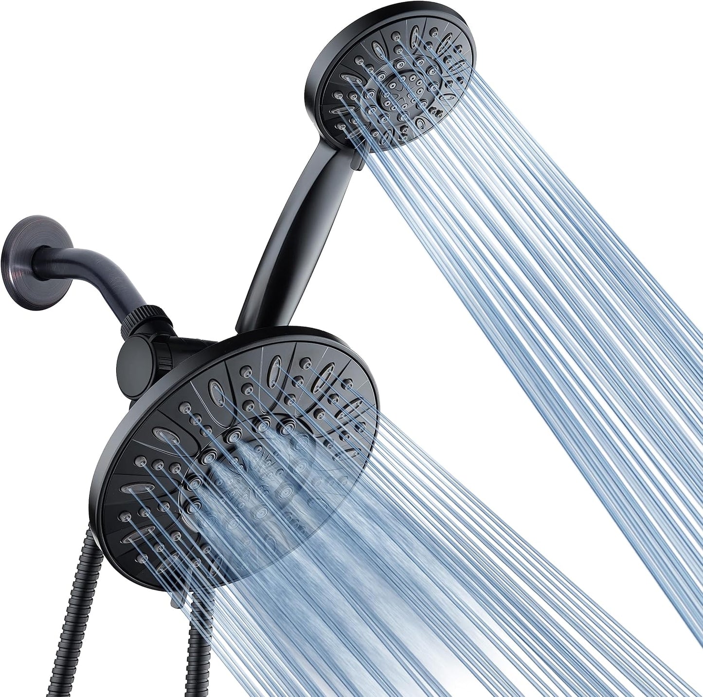 High Pressure 3-Way Rainfall Showerhead Combo - Luxurious Matte Black Rain & Handheld Shower