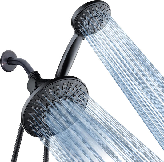 High Pressure 3-Way Rainfall Showerhead Combo - Luxurious Matte Black Rain & Handheld Shower
