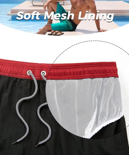 ELETOP Men's Swim Trunks - Quick Dry Board Shorts with Mesh Lining | Comfortable Beach Swimwear