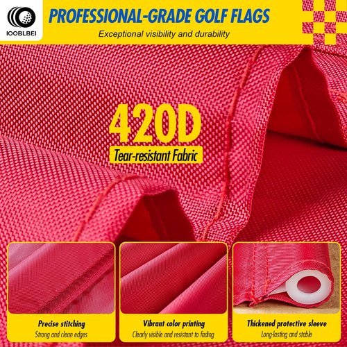IOOBLBEI Golf Flagstick, 3ft Golf Flag Putting Green Flags & Golf Pin Flag Hole Cup Set, Portable 2 Section Design for Home Yard Backyard Driving Range, Numbered Golf Flags for Golfer Build Own Course