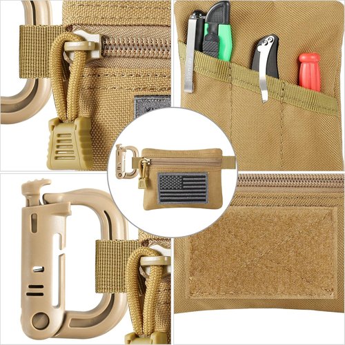 FRTKK Tactical Compact EDC Pouches - Military Molle Utility Organizers | 2 Pack Coin & Keychain Holders