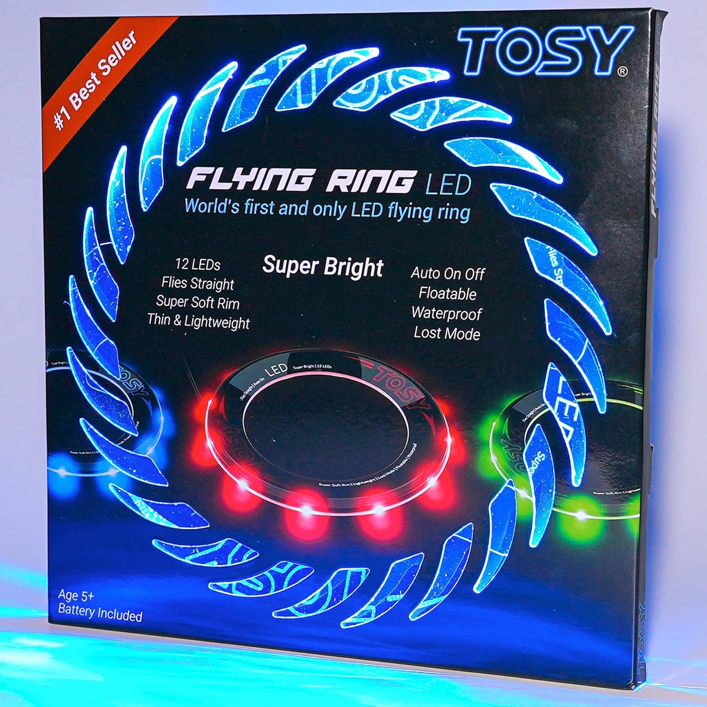TOSY Flying Ring - Super Bright RGB Multicolor LED Toy | Waterproof & Safe for Kids, Teens, and Outdoor Fun