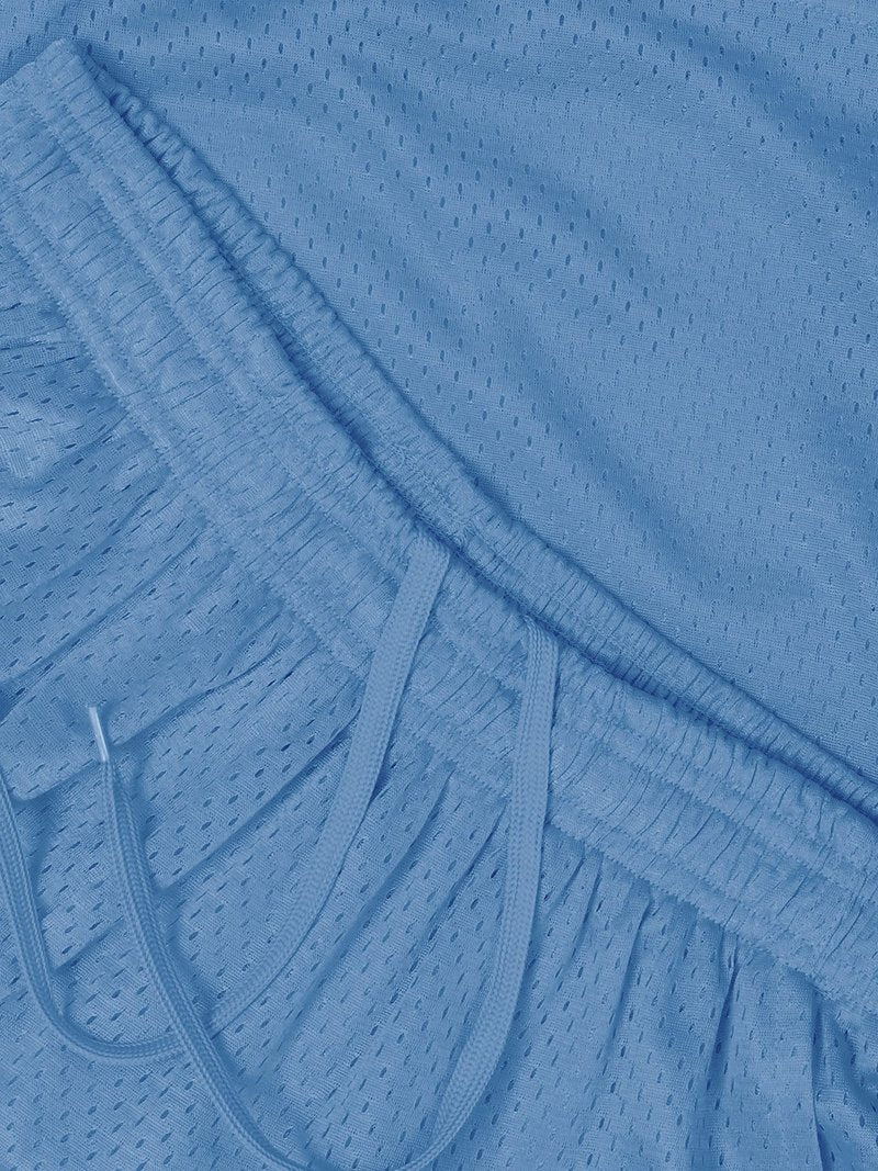 Hat and Beyond Mens Mesh Shorts Elastic Sports Gym Performance Workout Boxing Jersey Basketball Pants (Small, 1ih01_Sky Blue)